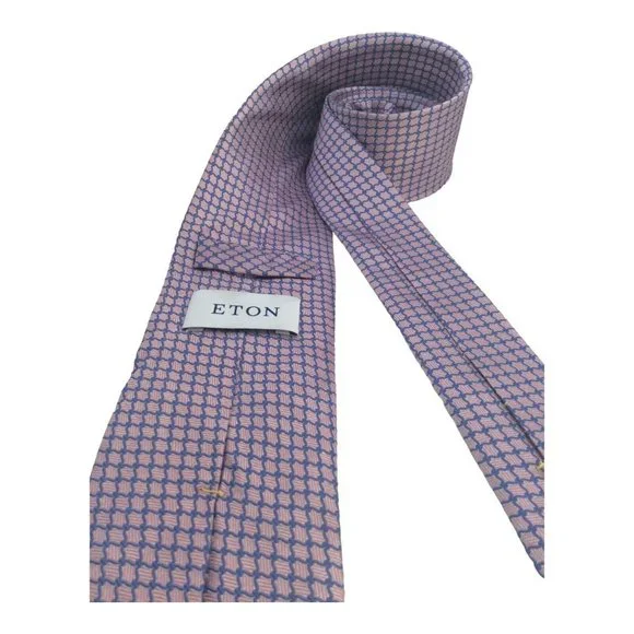 ETON Purple Geometric Silk Tie Made In Italy 59/2.3/4 EX COND